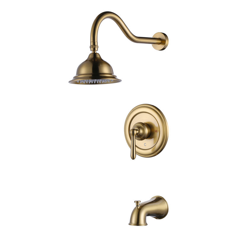 Système de douche à pression équilibrée 1,8 GPM avec robinet de douche, bec de baignoire et vanne d'encastrement en laiton TS09E61G