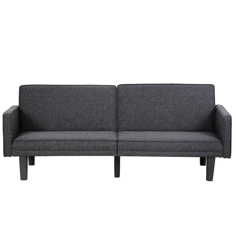 Canapé-lit futon convertible d'angle, canapé-lit deux places avec pieds fuselés pour salon, bureau, chambre d'étudiant, bureau