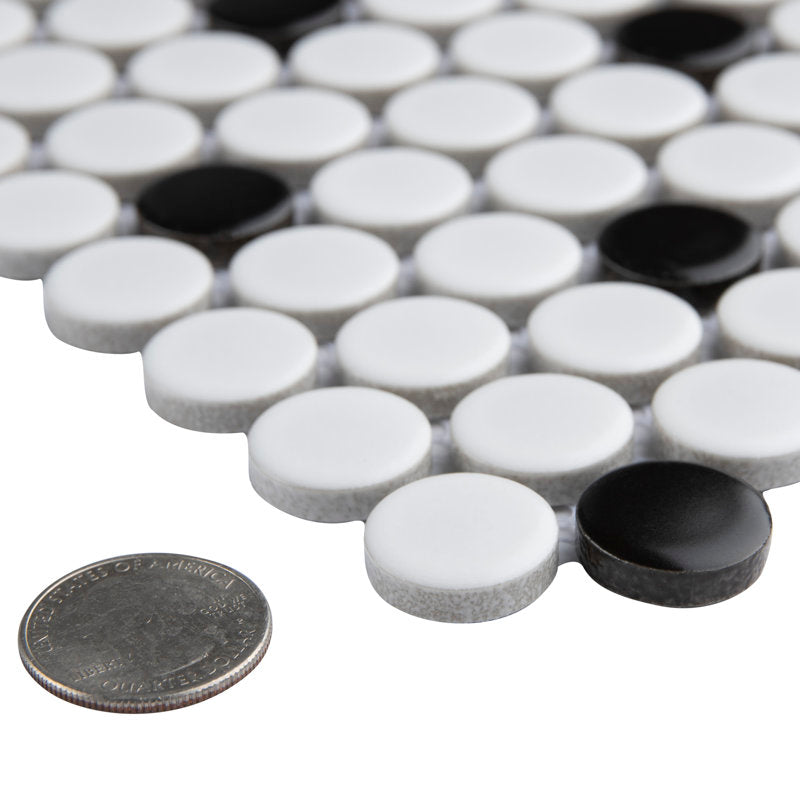 Carreaux de mosaïque en porcelaine Metro Penny 0,74 po x 0,74 po pour murs et sols