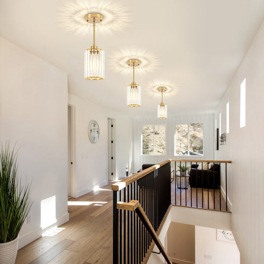 Bette 1-Light Modern Crystal Pendant Light with Adjustable Height (Set of 3)