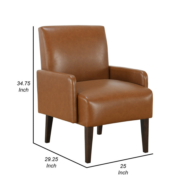 Fauteuil Encian en cuir végétalien MARRON 