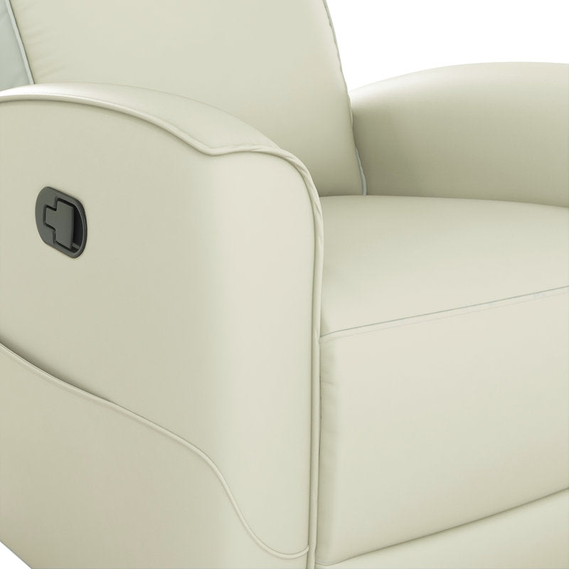 Modern 30.7" wide manual reclining and swivel chair in soft vegan leather