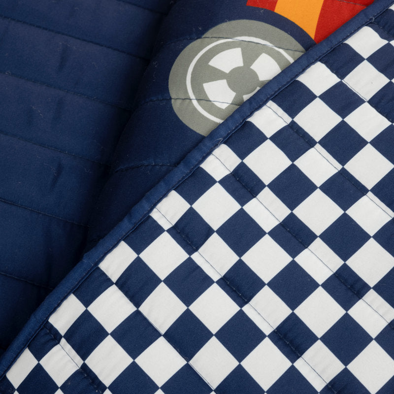 Lush Navy Microfiber Reversible 4 Piece Quilt Set
