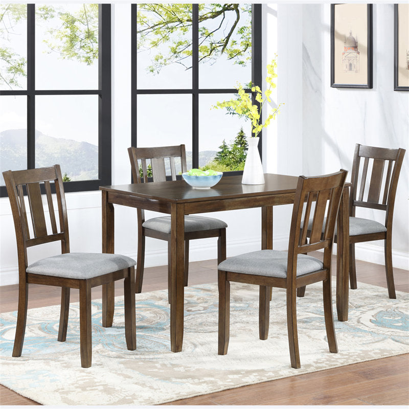 Dining chairs only, set of 4 wooden Dining chairs, Kitchen Chair with Padded Accent Seat Chair for Dining room, Living room, Walnut
