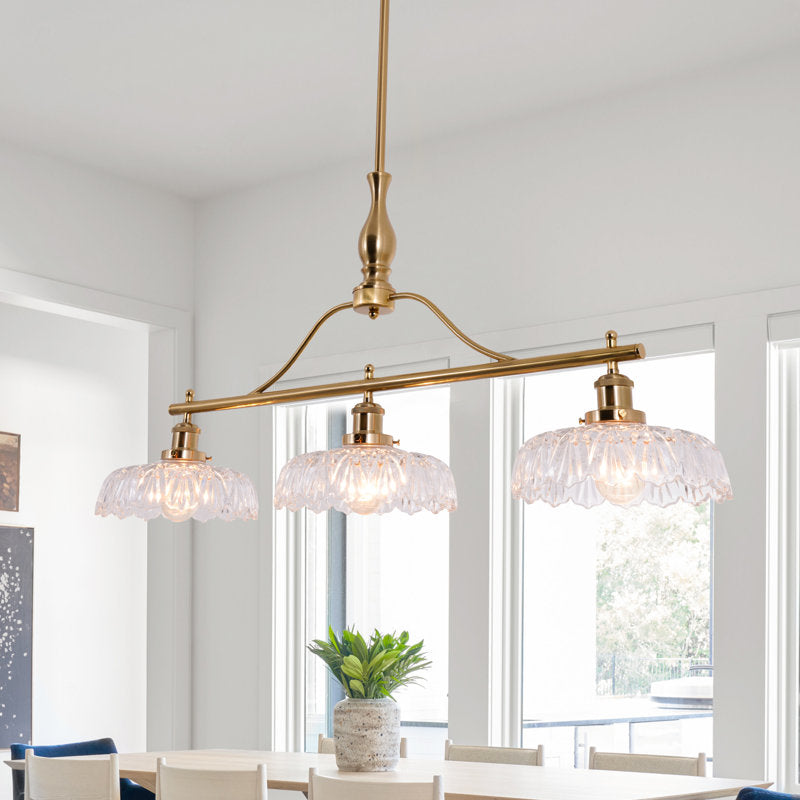 Kelbe Modern Linear Chandelier with 3 Dimmable Lights