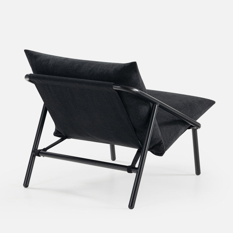 Fauteuil d'appoint Ayatt à structure métallique moderne et assise en toile