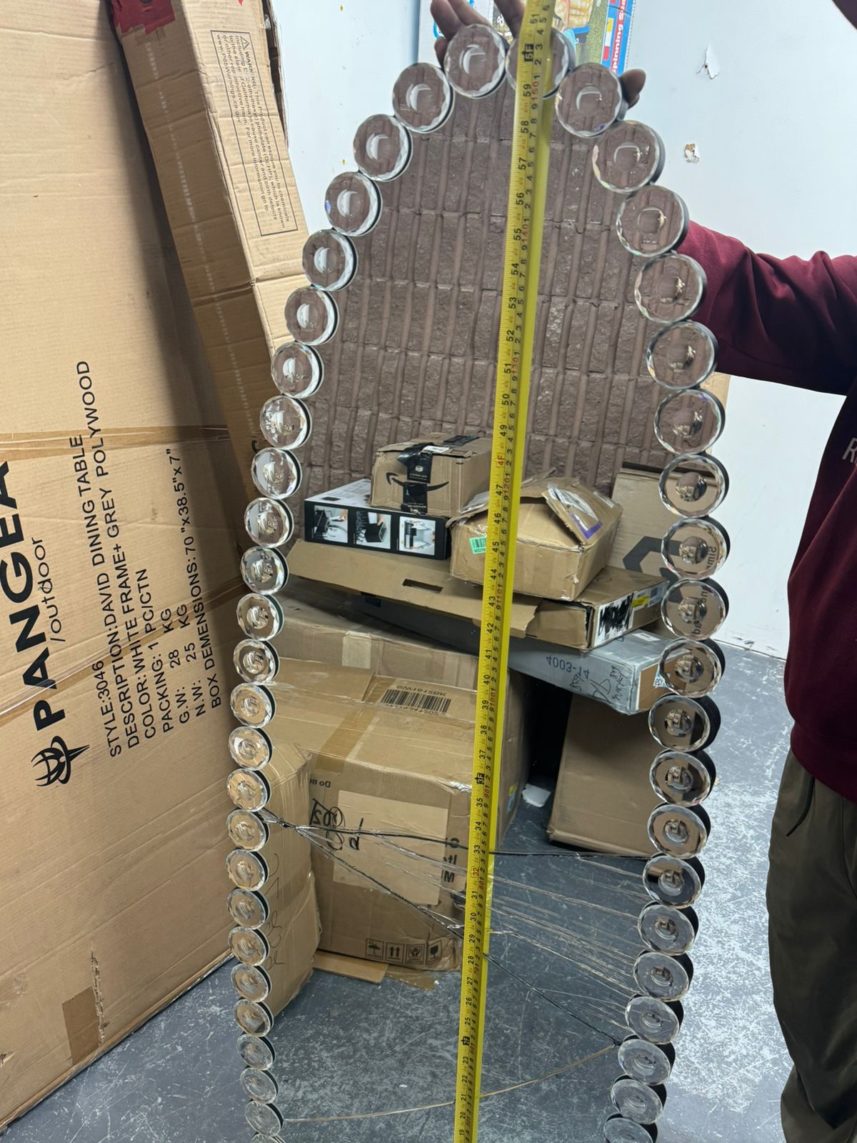 Oval Jeweled Floor Mirror Accent Crystal Full Length Mirror Broken