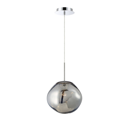 Bankwell 1 - Light Single Globe Pendant Chrome : 10.50" W x 12.50" H