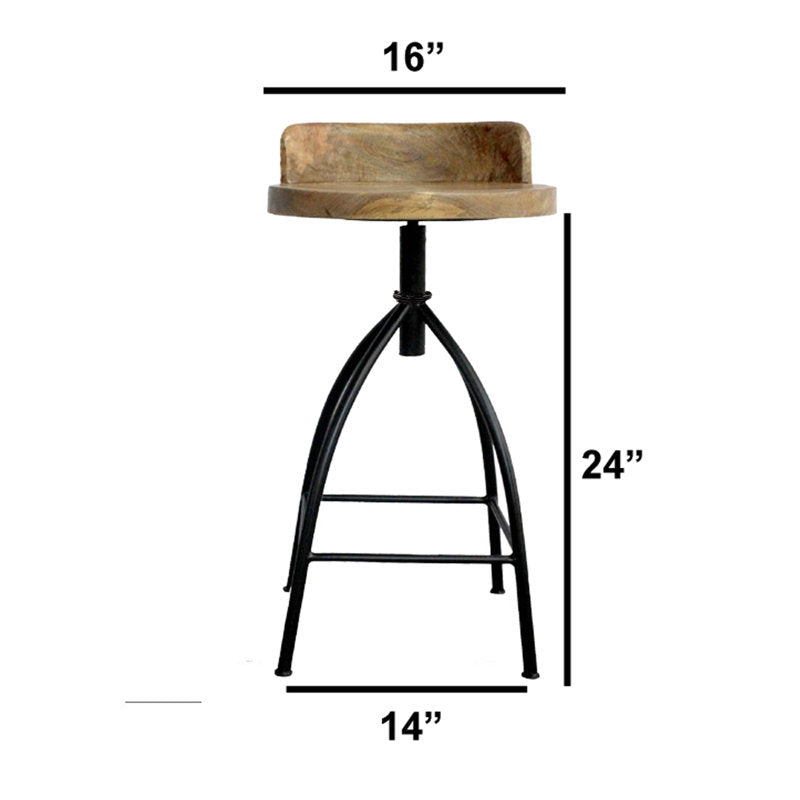 Tabouret de bar Kohlmeier style industriel avec siège pivotant réglable (boîte ouverte) seulement 1 