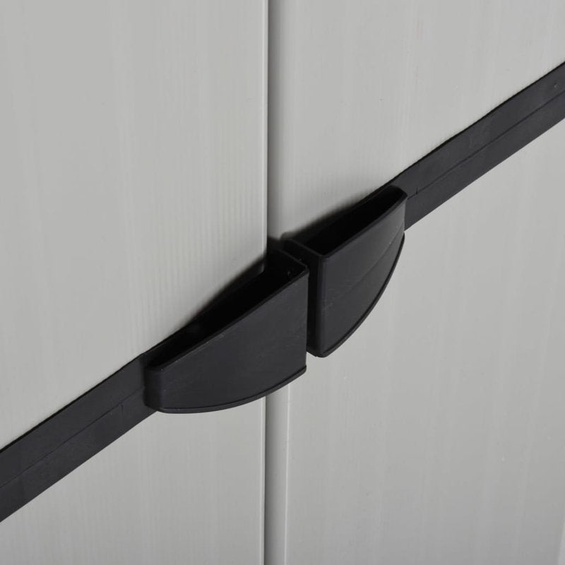 Armoire de jardin vidaXL grise et noire moyenne en PVC et PP (polypropylène) 68 cm x 40 cm x 168 cm 