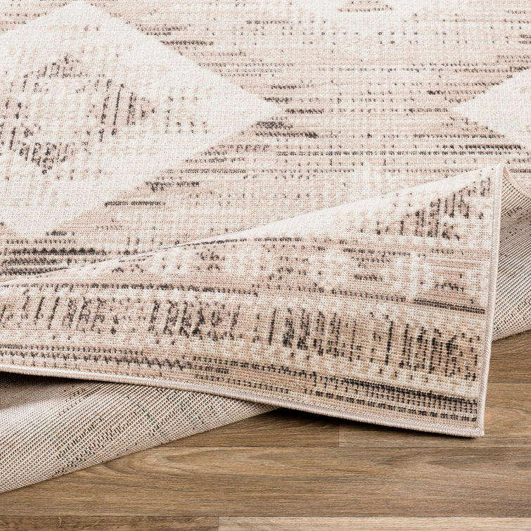 Tapis Hiller style sud-ouest vieilli beige/noir 18 cm x 3,10 m