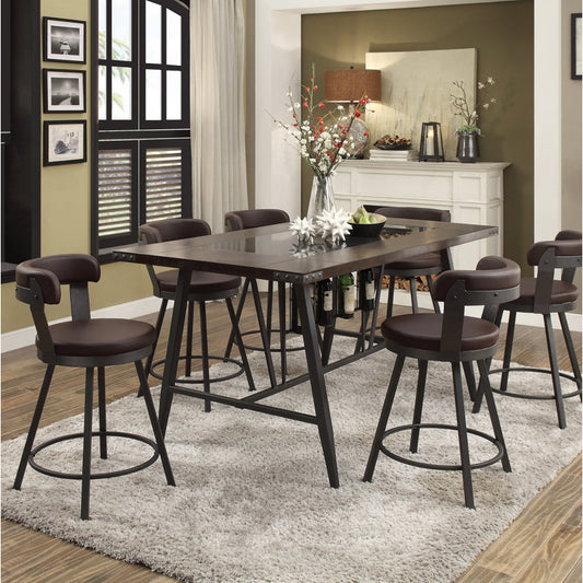 24” Laub Swivel Upholstered Counter Stool (Set of 2)