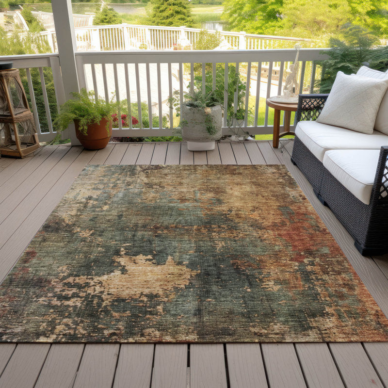 Machine Washable Indoor/Outdoor Cicel Sage Rug 10x14