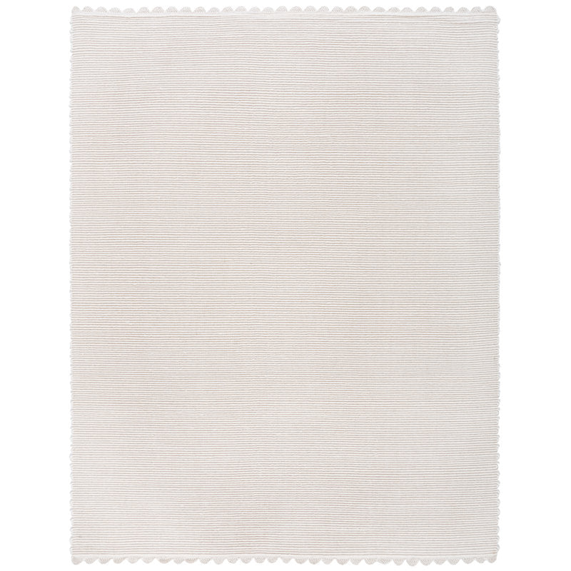 Quaniyah Hand-woven Ivory Striped Wool Rug 6x9 ft