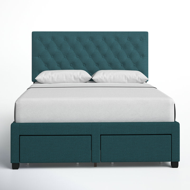 Lit à panneaux avec coffre de rangement (taille Queen)
