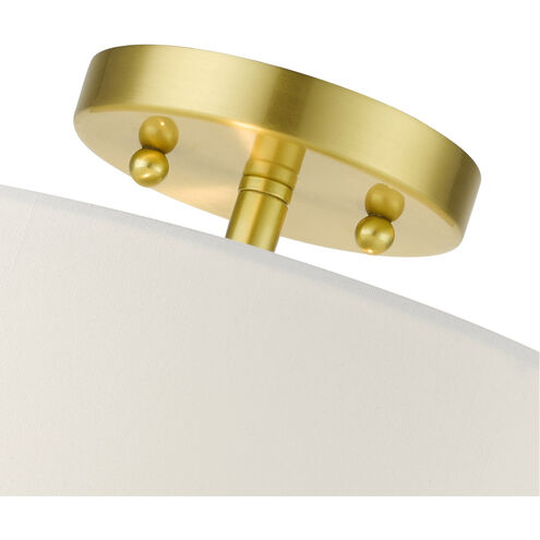Plafonnier semi-encastré Chandran à 2 lumières, beige avec cache doré