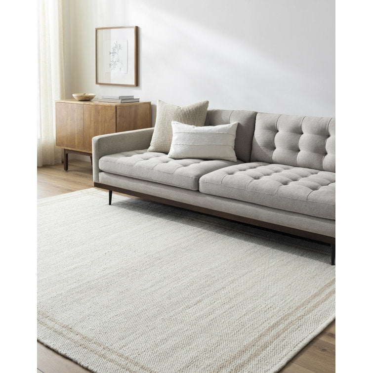 Tapis géométrique en laine Lavande, coloris ivoire/beige, 152 cm x 229 cm