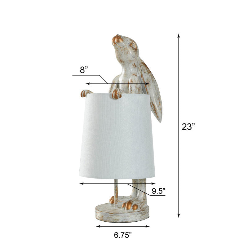 Lampe de table Malta 23" blanc cendré/cuivre clair