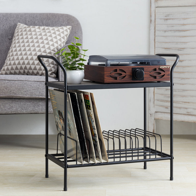 Meuble de rangement audio avec étagère pour disques vinyles