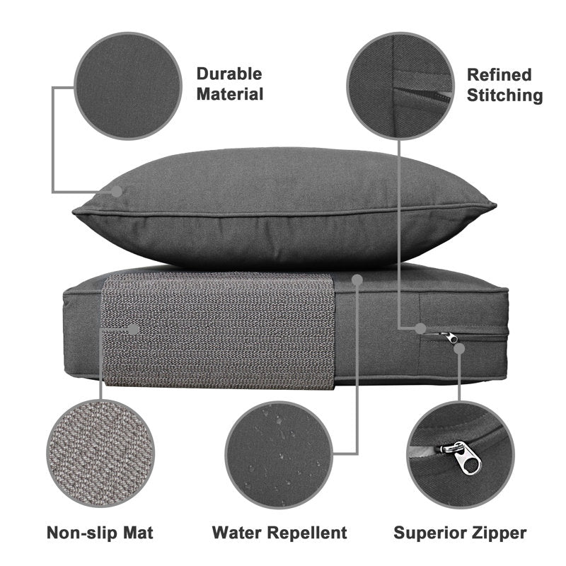 Ensemble de coussins pour chaises d'extérieur/d'intérieur, coussins de remplacement profonds pour sièges de terrasse