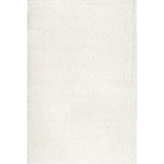Tapis de couloir uni à poils longs pour salon, chambre, salle à manger, chambre d'enfant, entrée, couloir, blanc cassé, 122 x 183 cm
