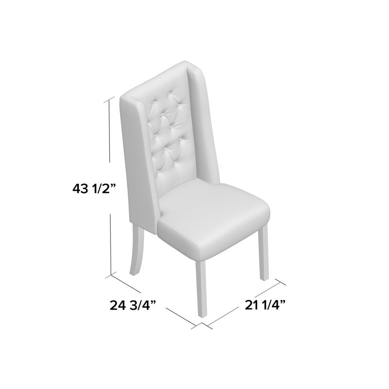 Ensemble de 2 chaises de salle à manger Toshia bleu marine rembourrées (sans boîte) 