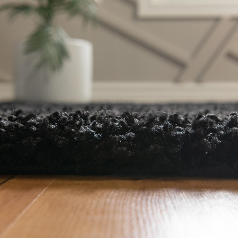 Tapis Santoshi noir de jais, 2,39 m x 2,39 m