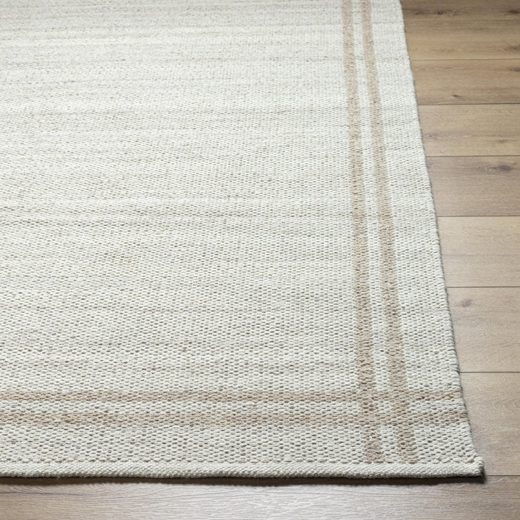 Tapis géométrique en laine Lavande, coloris ivoire/beige, 152 cm x 229 cm