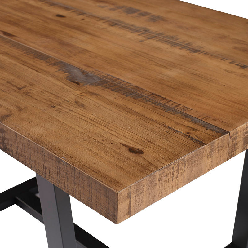 Table de salle à manger à tréteaux en pin massif d'Amarapal