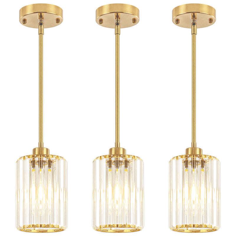 Bette 1-Light Modern Crystal Pendant Light with Adjustable Height (Set of 3)
