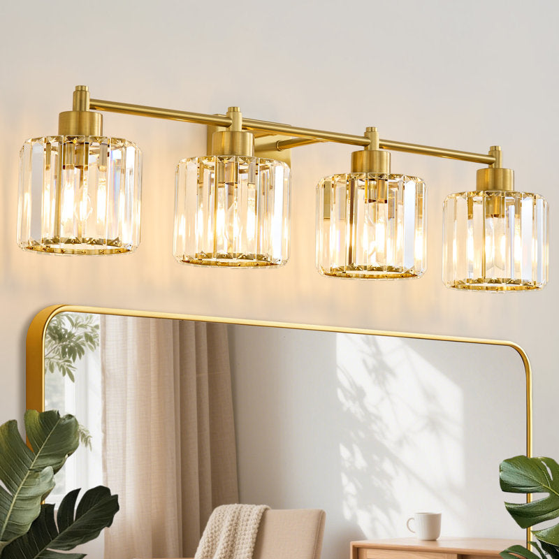 Berto 3-Light Dimmable Bathroom Light Fixture with Crystal Shade