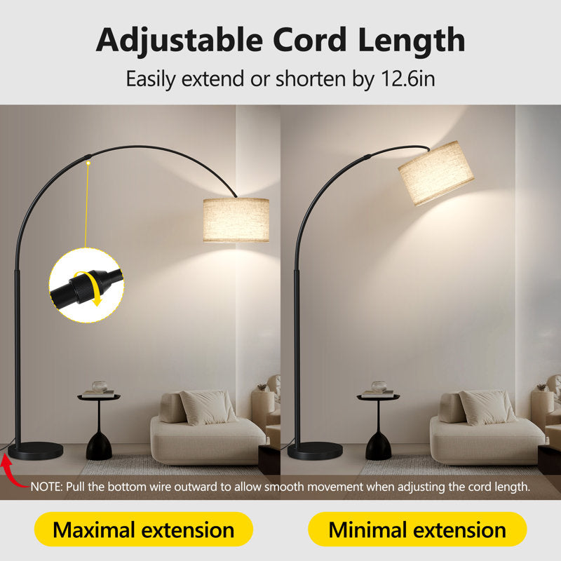 Large arched extendable floor lamp 82 in 82 in