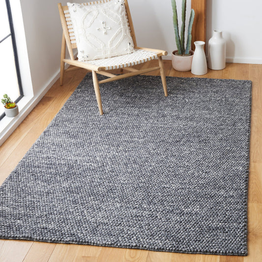 Dark Gray Handmade Rug Elle 8x10