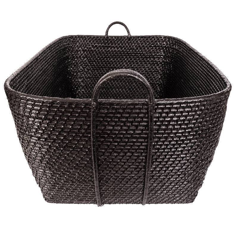Panier en rotin noir Thelma
 H 14 po xl 31 po x P 25 po