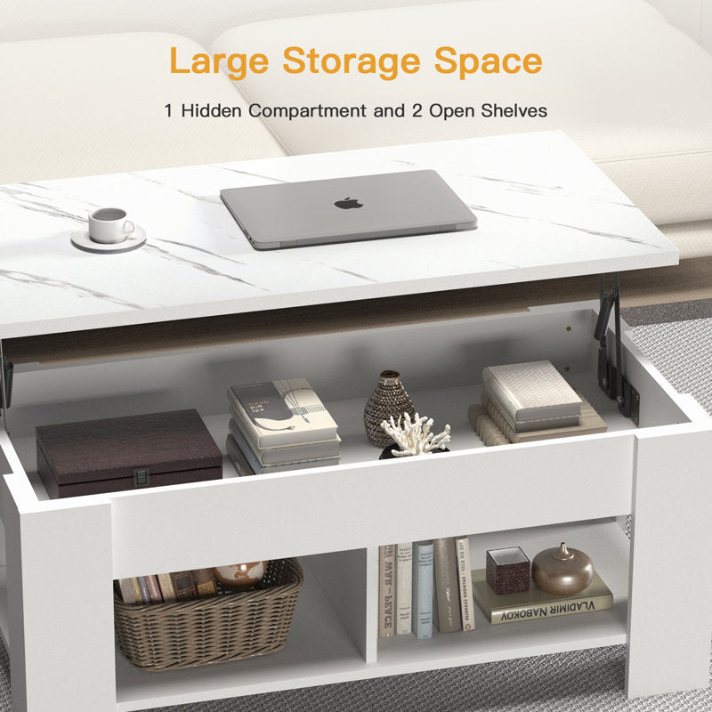 Table basse extensible Sparta avec plateau relevable et rangement