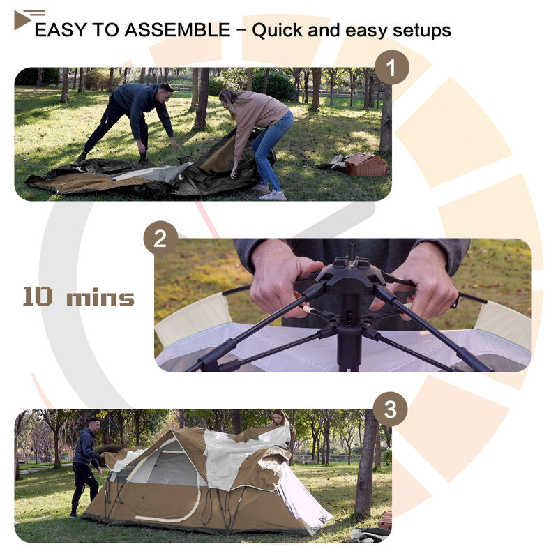 Tente marron 6 personnes, boîte Wayfair, 10e étage (emballage ouvert, comme neuve)