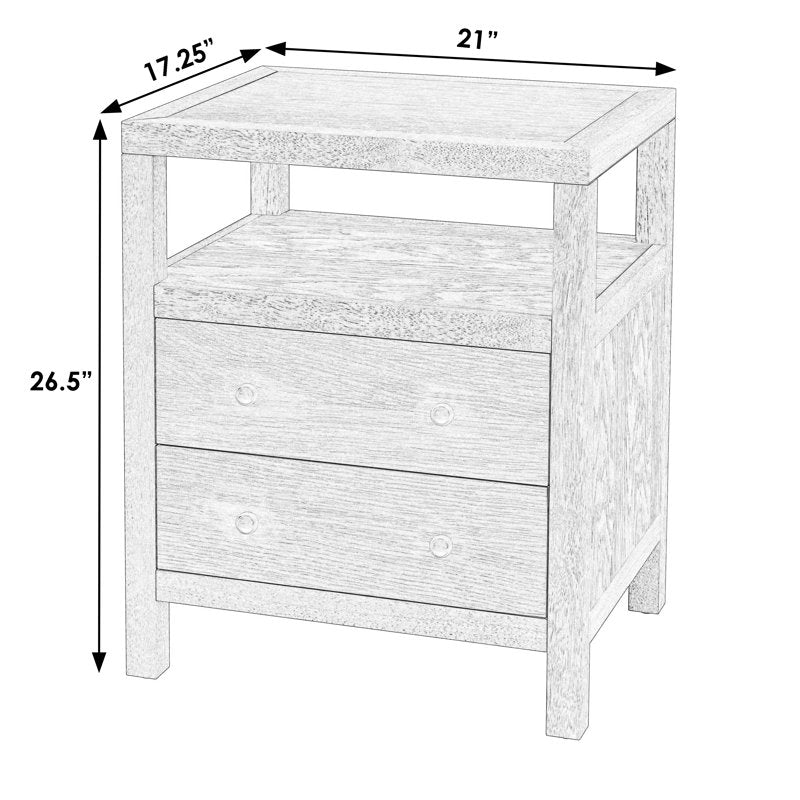 Celine 2-Drawer Nightstand Table