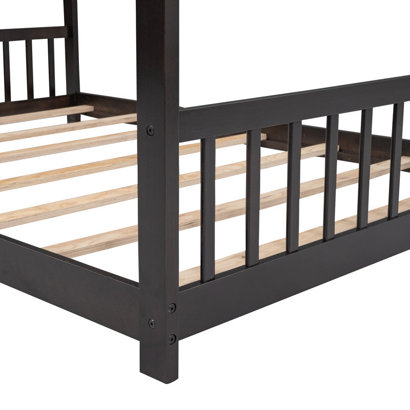 Lit à baldaquin pour enfant, couleur expresso