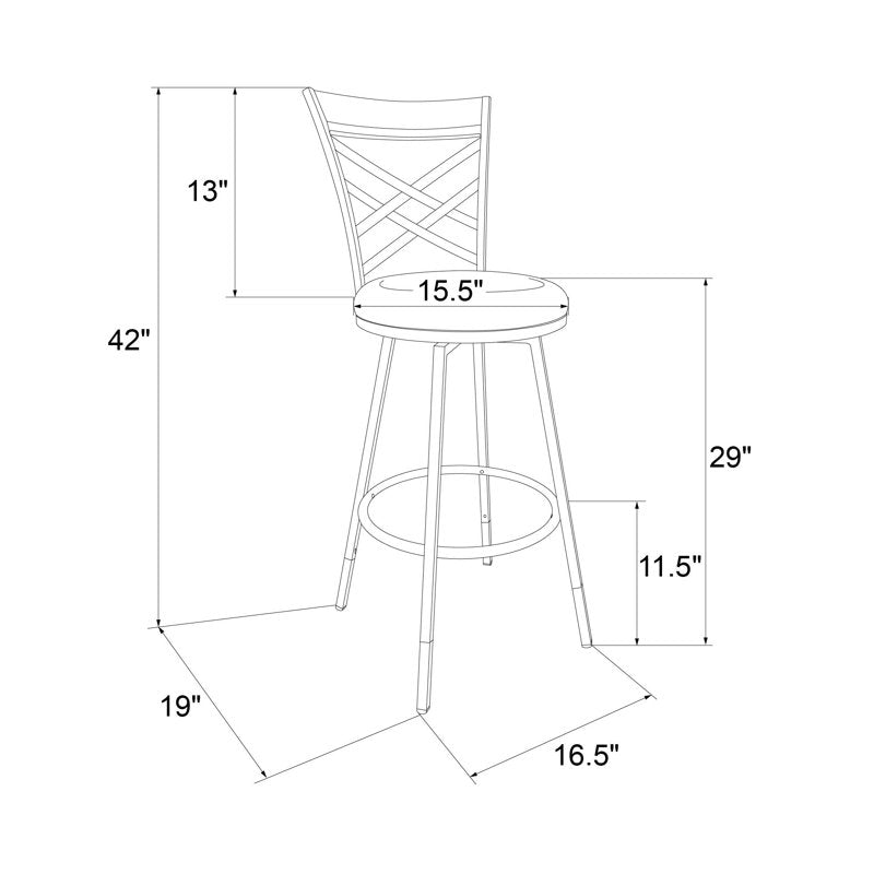 Tabouret de bar pivotant Clintw à hauteur réglable (ensemble de 3) 