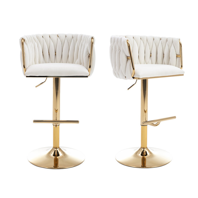 Adjustable Height Swivel Bar Stool With Footrest ( distressed )