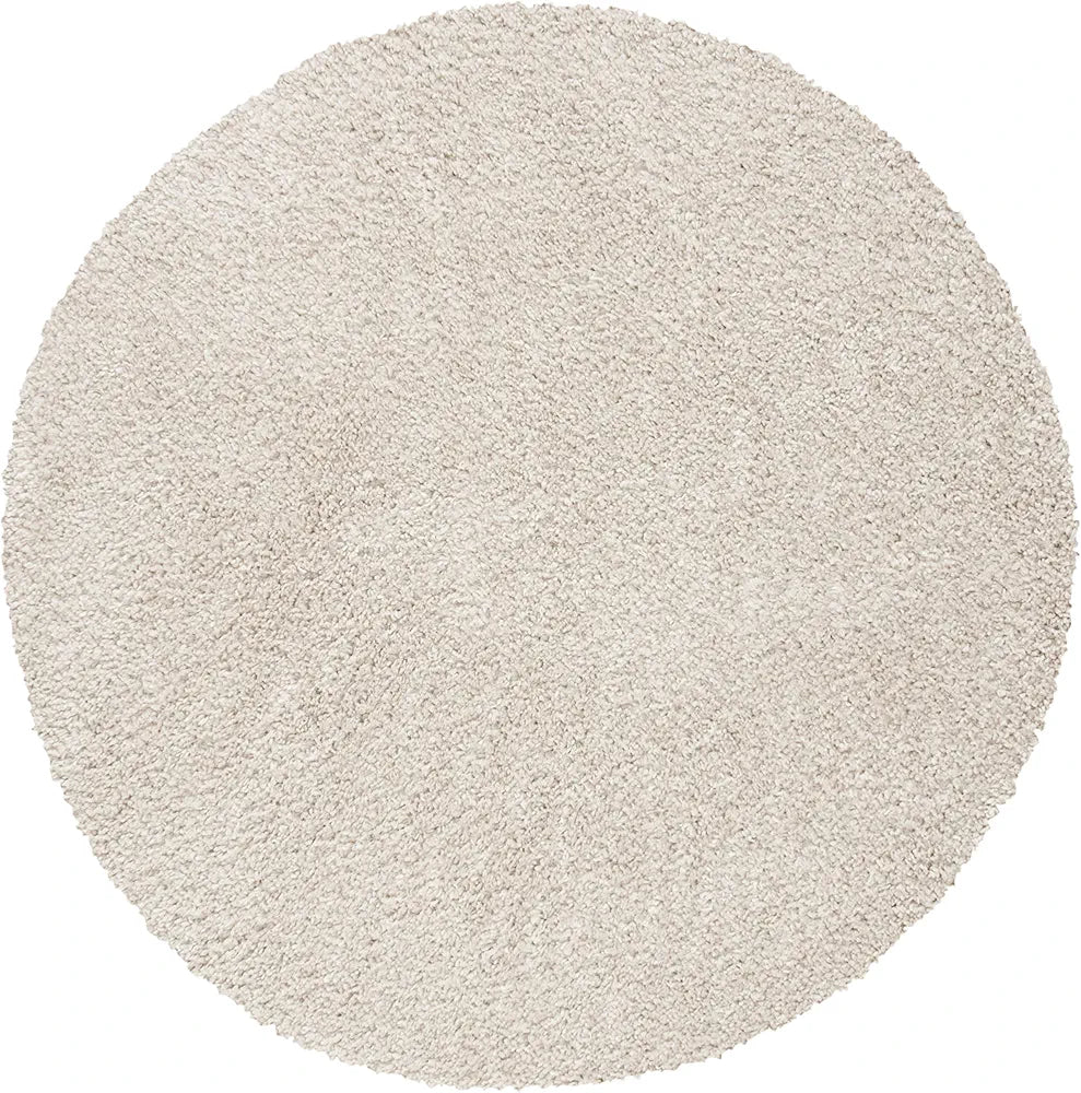 SAFAVIEH August Shag Collection 4' Round Beige AUG900D Solid 1.2-inch Thick Area Rug