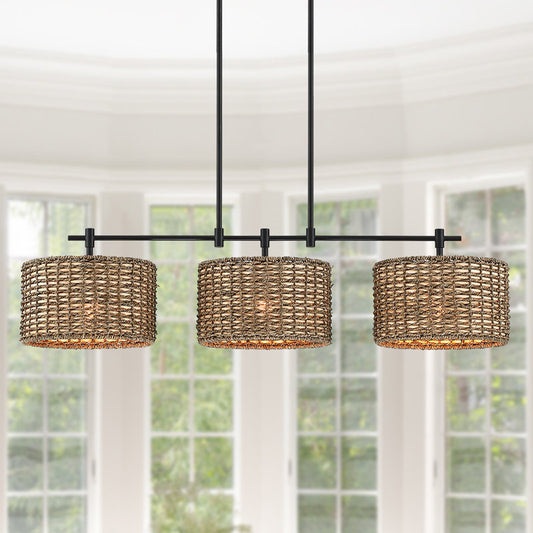 Lustre cylindrique Lannister à 3 lumières pour îlot de cuisine
