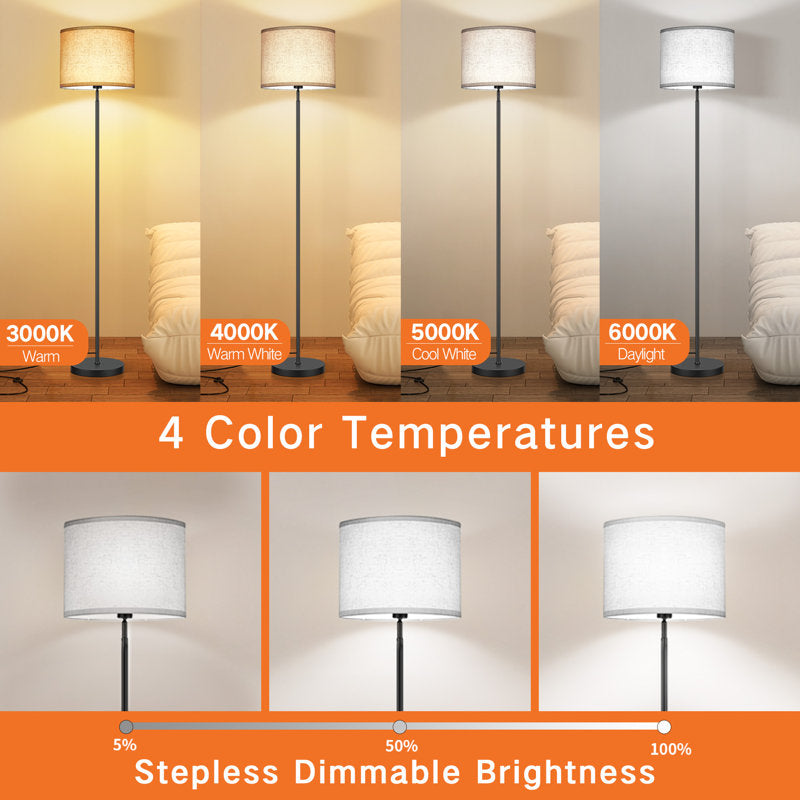 Alexxes 63'' Traditional Floor Lamp with Remote Control