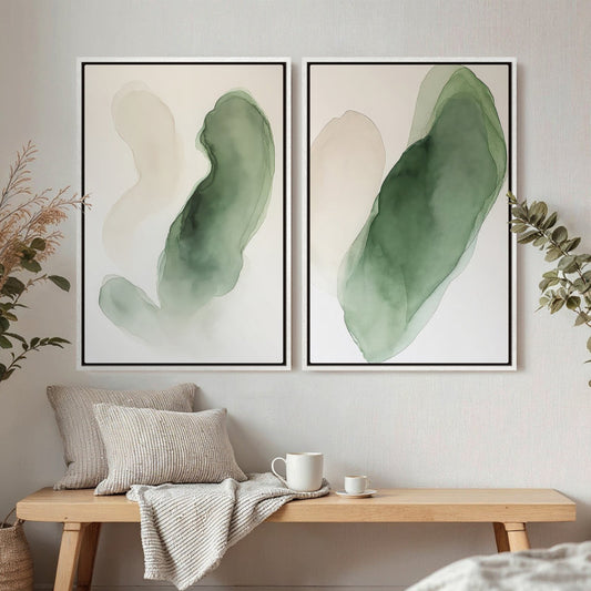 Tableau sur toile encadré, impression abstraite vintage sur toile 24 x 16 avec cadre blanc