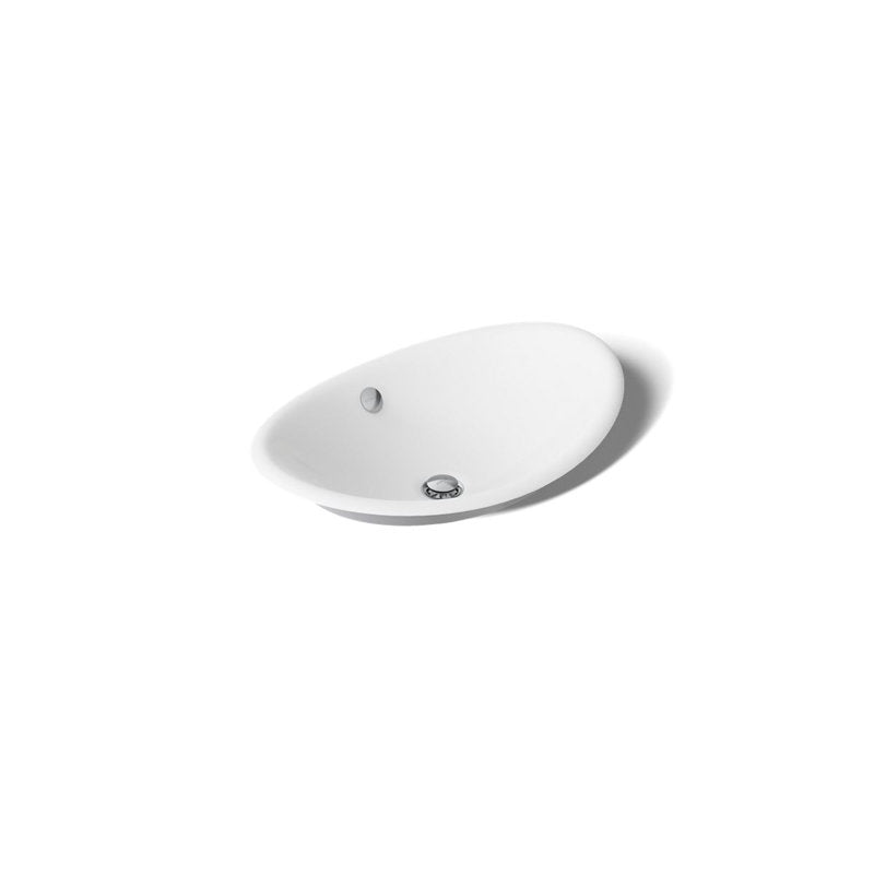 Lavabo vasque ovale en métal Iron Plains avec trop-plein, blanc 