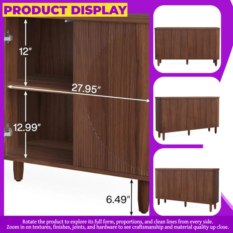 Mango Minimalist Modern Sideboard Buffet 59.4 Inches