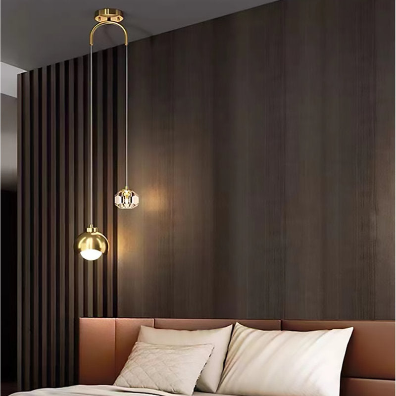 Logunn 2 - Lustre sphérique lumineux avec accents de cristal