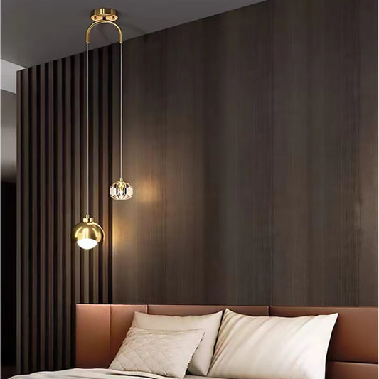 Logunn 2 - Lustre sphérique lumineux avec accents de cristal