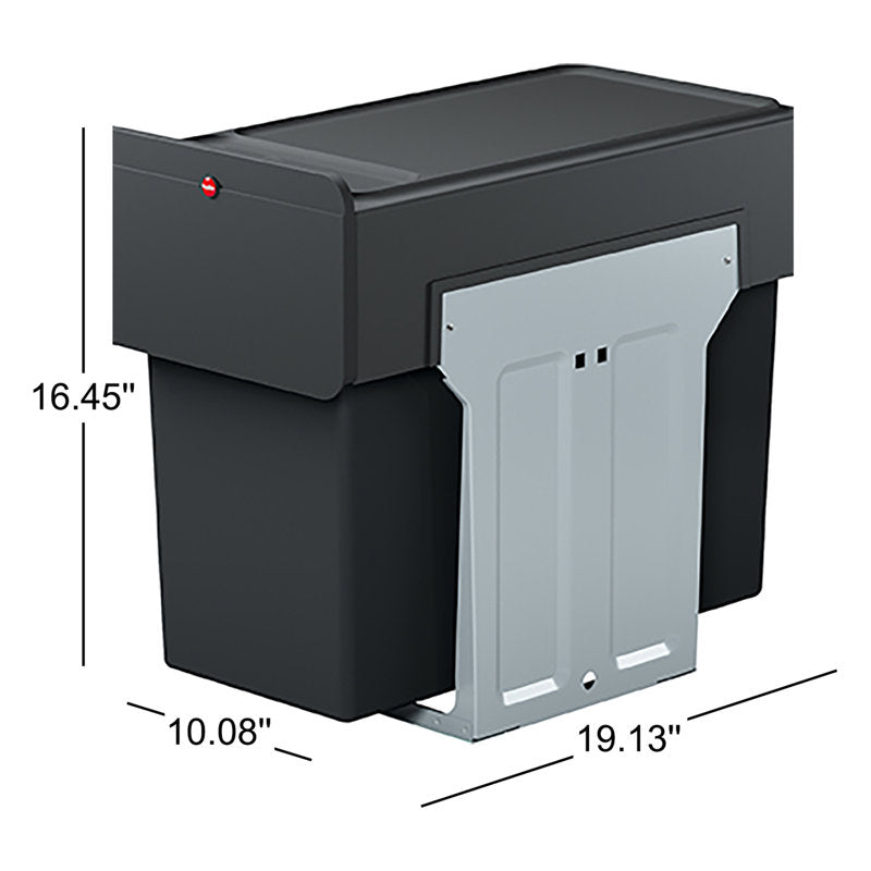 Poubelle de 7,4 gallons à plusieurs compartiments pour déchets et recyclage, couleur noire 