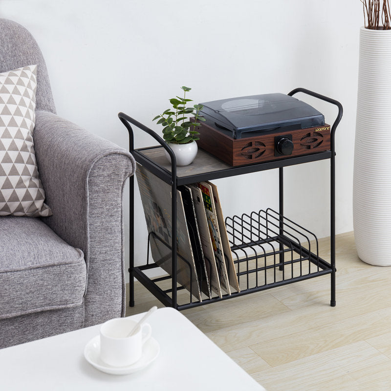 Meuble de rangement audio avec étagère pour disques vinyles